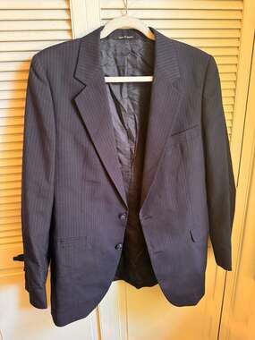 Yves Saint Laurent Vintage Pinstripe Two Button Blazer Jacket Made In France